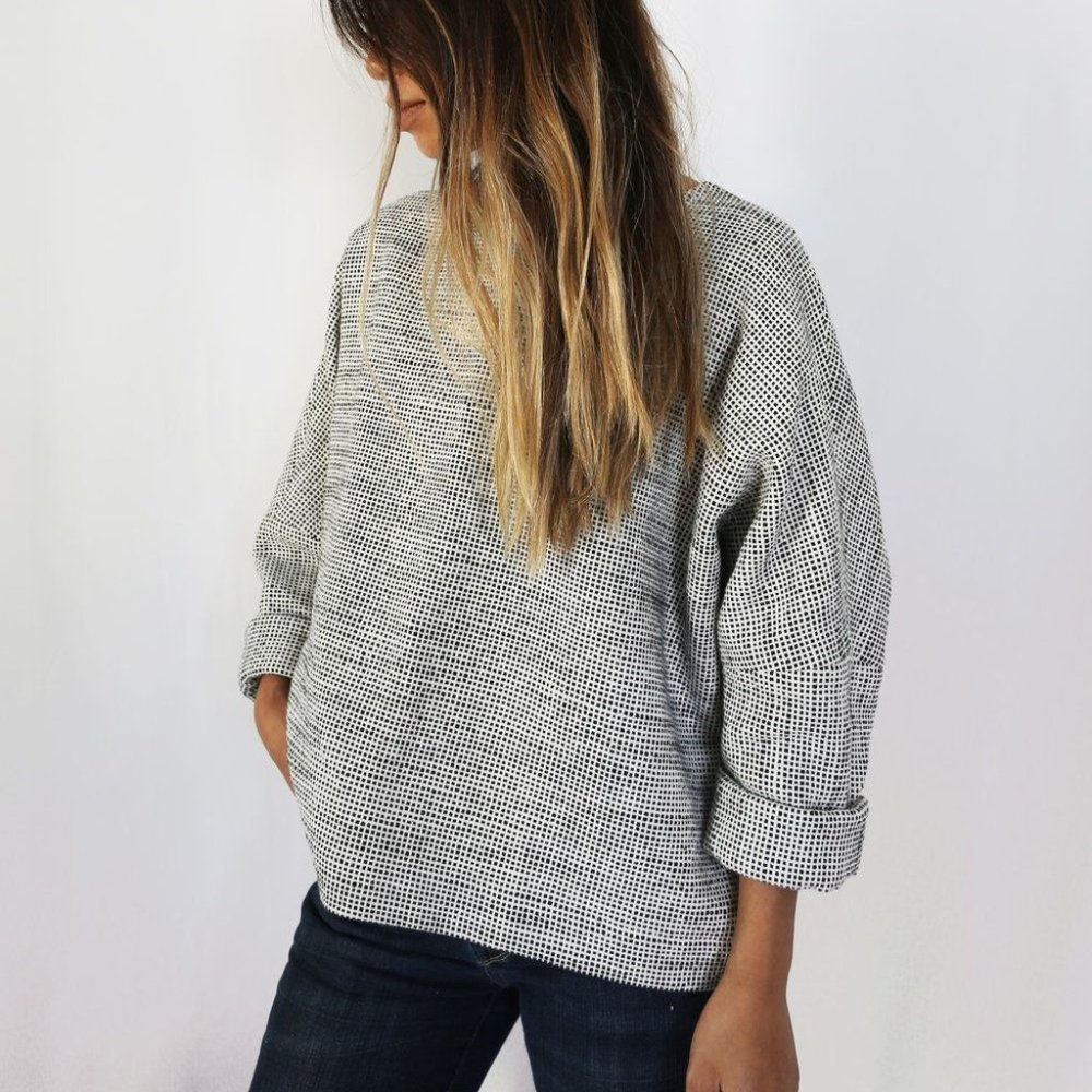 Jamie and the Jones Black and White Midweight T Sweater